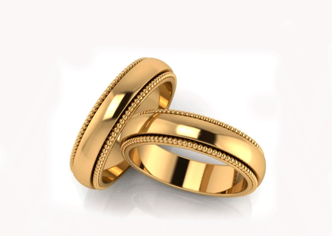 Alianças Casamento Ouro Cantos Chanfrados 3,5mm