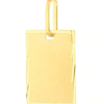 Pingente de Ouro Placa Retangular Para Gravação
